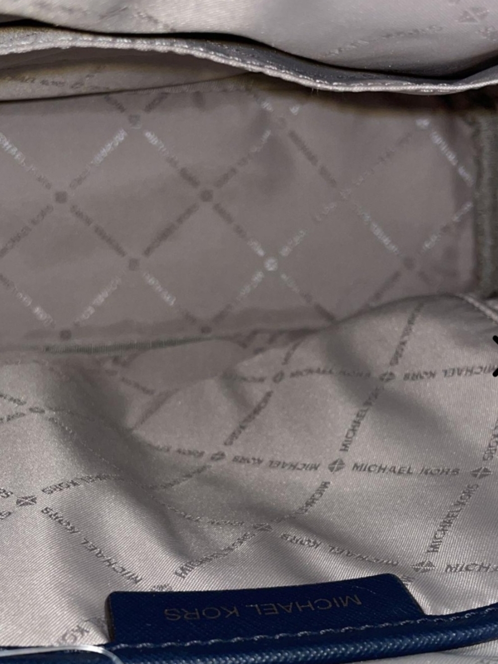 Michael Kors Navy and Light Blue Floral Logo Backpack with Matching Wallet - Picture 6 of 6
